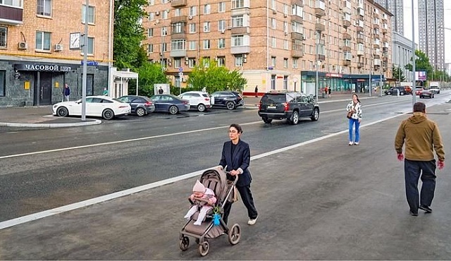 В центре Москвы комплексно отремонтировали улицу Пресненский Вал